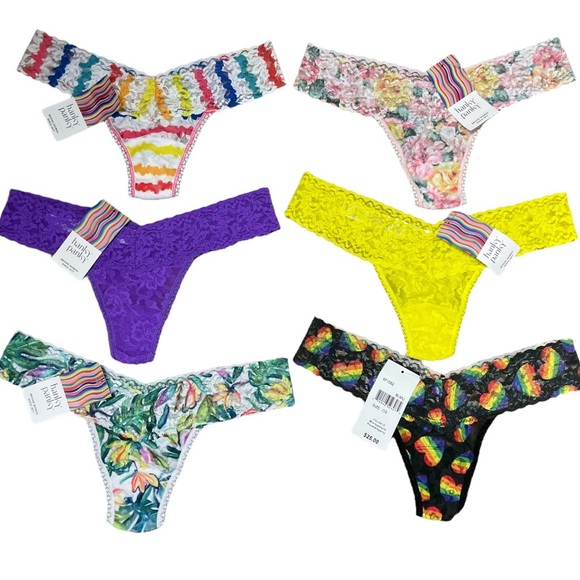 Hanky Panky Signature Lace Low Rose Thongs lot of 6 NEW...